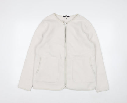 Marks and Spencer Women's White Fleece Zip Jacket Size M