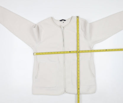 Marks and Spencer Women's White Fleece Zip Jacket Size M