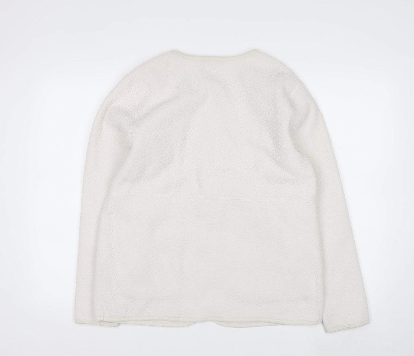 Marks and Spencer Women's White Fleece Zip Jacket Size M