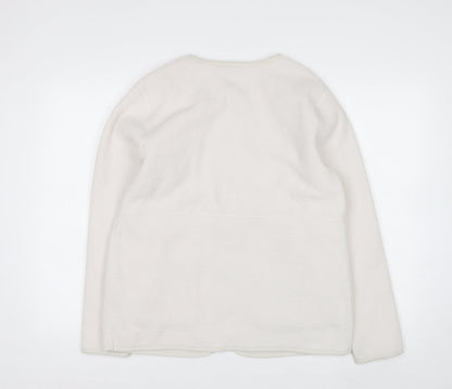 Marks and Spencer Women's White Fleece Zip Jacket Size M