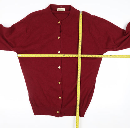 Murray Brothers Womens Red Pure Wool Crew Neck Cardigan L