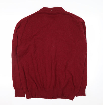 Murray Brothers Womens Red Pure Wool Crew Neck Cardigan L