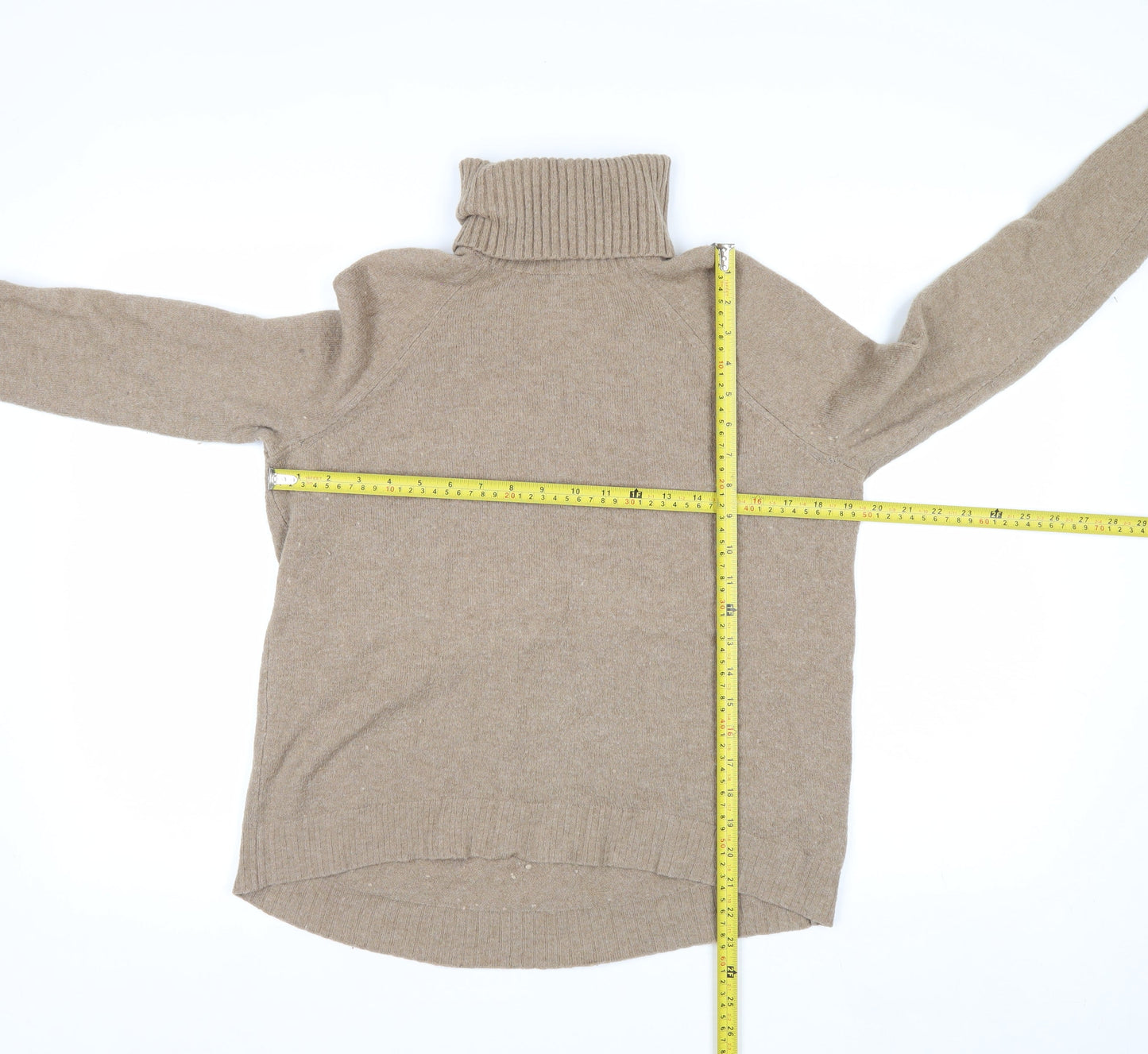 J.Crew Women Beige XS Roll Neck Wool Alpaca Knit Jumper