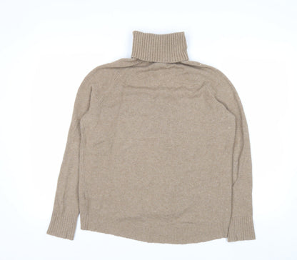 J.Crew Women Beige XS Roll Neck Wool Alpaca Knit Jumper