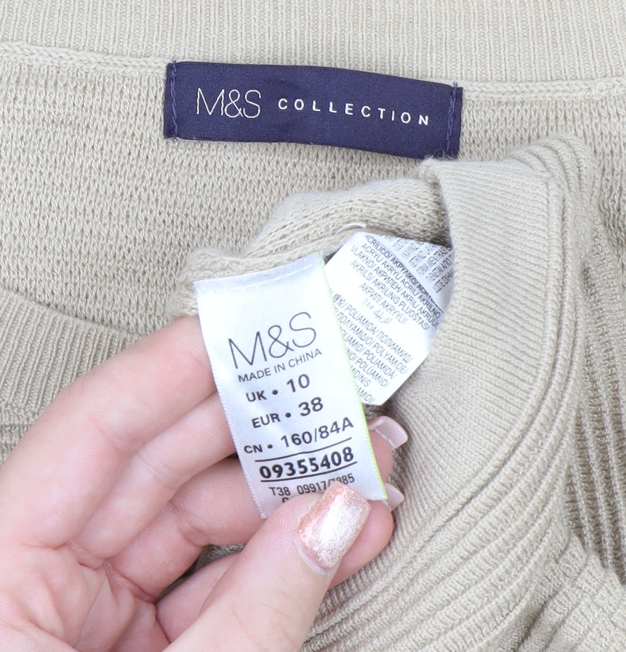 Marks and Spencer Women Beige Knit Jumper Dress Size 10