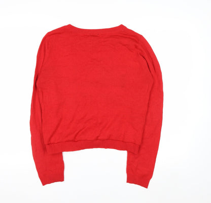 Beyond Retro Womens Red XS Christmas Gingerbread Pullover Jumper