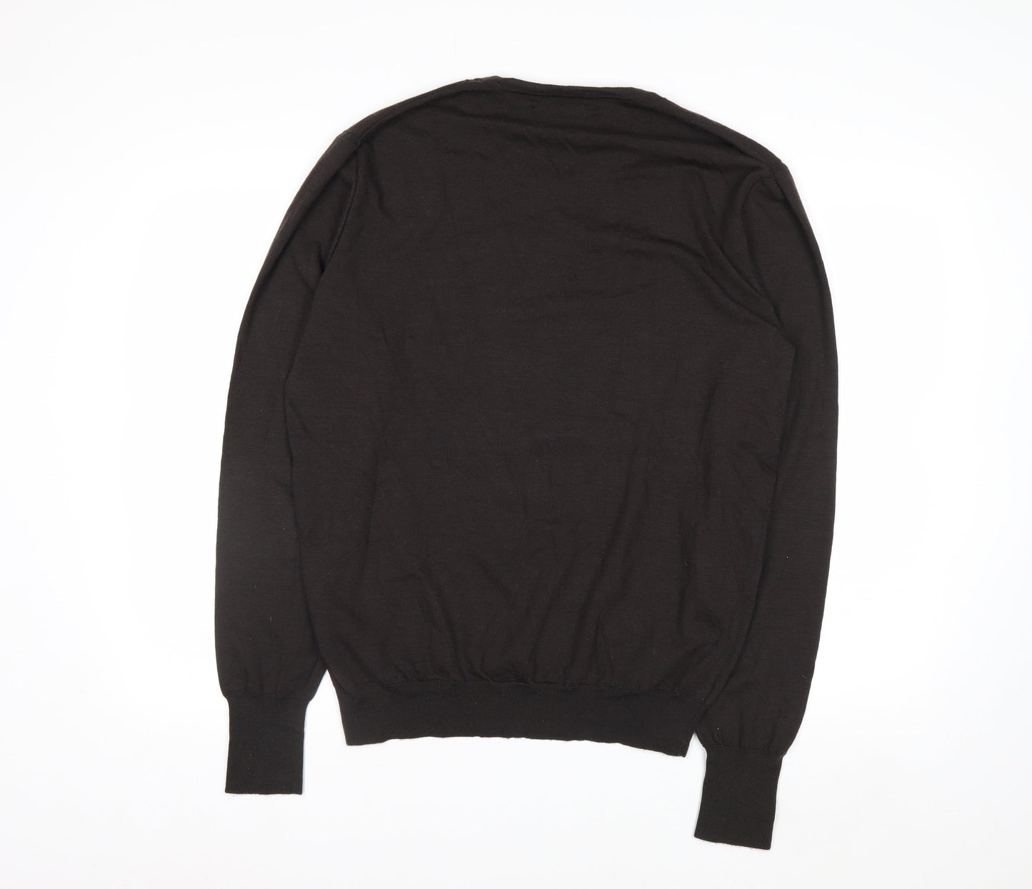 Liu Jo Mens Black Wool Blend Crew Neck Pullover Jumper 2XL