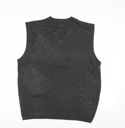 Beverly Hills Polo Club Men's Grey V-Neck Knit Vest L