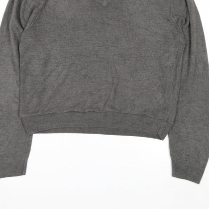 Beyond Retro Men's Grey V-Neck Knit Jumper Size M Classic Fit
