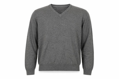Beyond Retro Men's Grey V-Neck Knit Jumper Size M Classic Fit