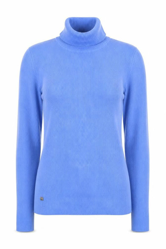 Lauren Ralph Lauren Women's Blue Roll Neck Cotton Jumper L