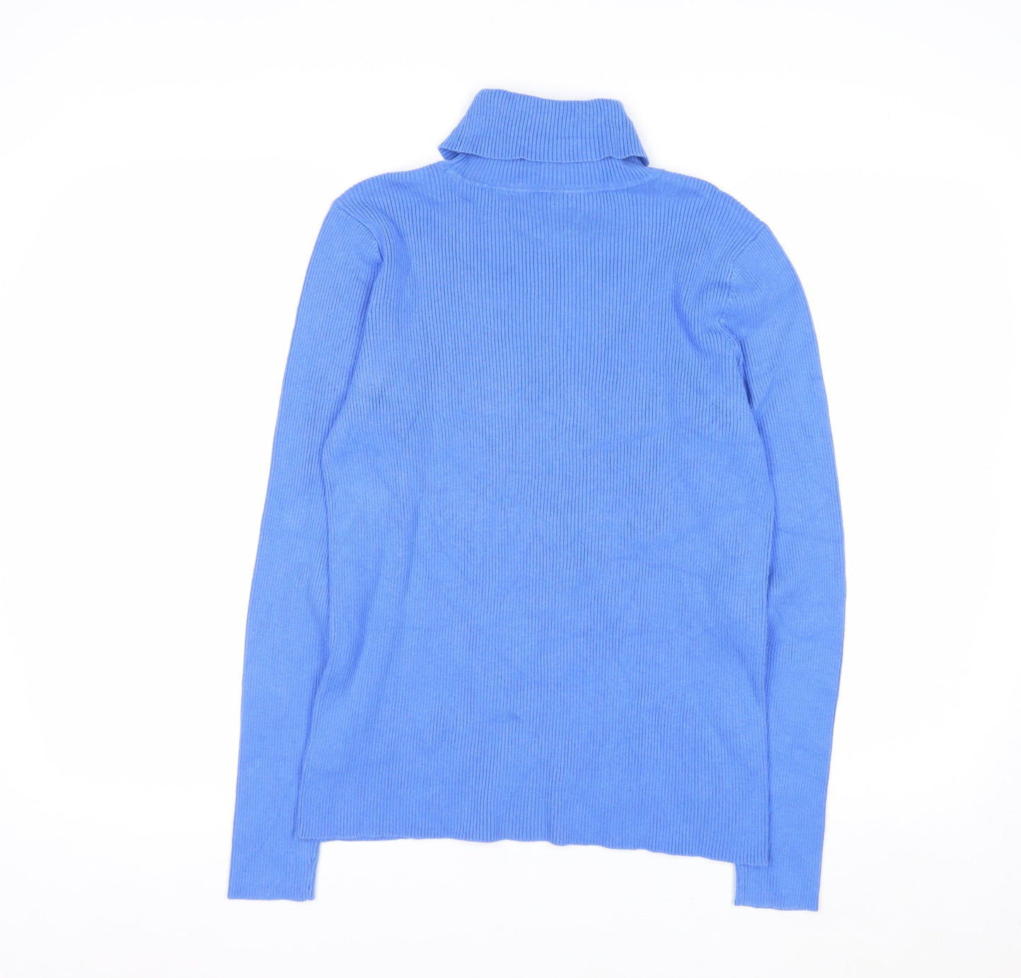 Lauren Ralph Lauren Women's Blue Roll Neck Cotton Jumper L
