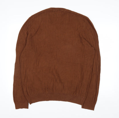 Jos. A. Bank Reserve Men’s Brown XL V-Neck Cotton Silk Jumper