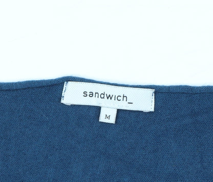 Sandwich Women Blue Wool Blend Cape Jumper Size M