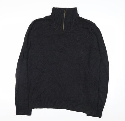 Fat Face Men’s Grey 1/2 Zip Cotton Cashmere Jumper L