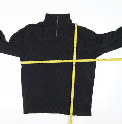 Fat Face Men’s Grey 1/2 Zip Cotton Cashmere Jumper L