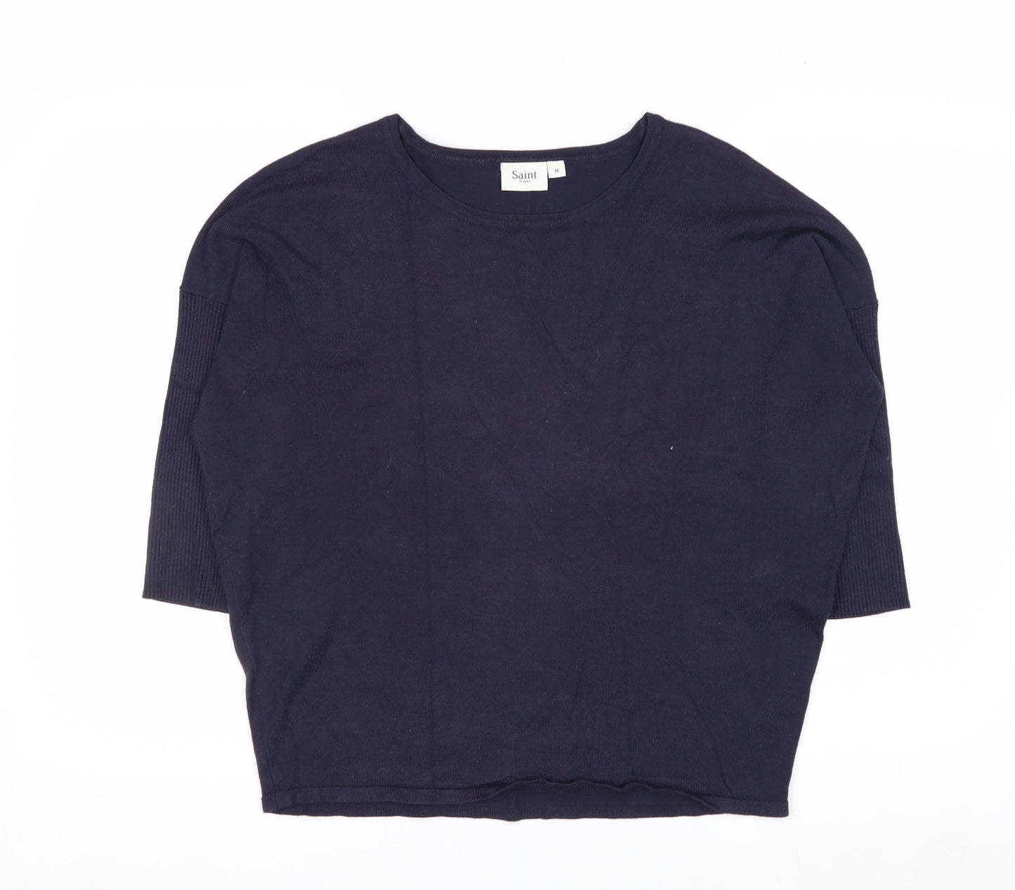 Saint Tropez Women's Blue Relaxed Fit Knit Pullover Jumper M