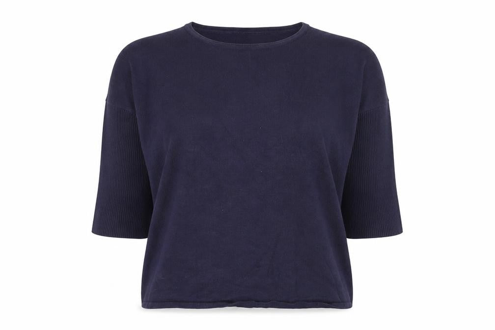 Saint Tropez Women's Blue Relaxed Fit Knit Pullover Jumper M