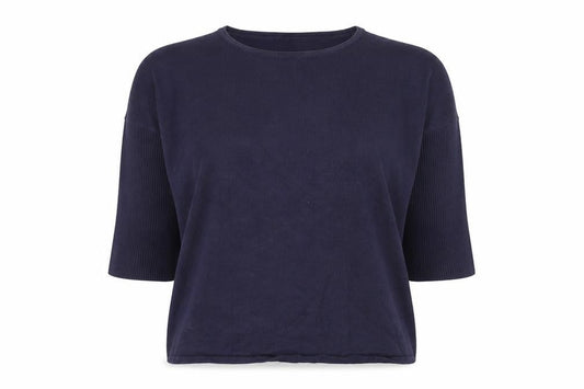 Saint Tropez Women's Blue Relaxed Fit Knit Pullover Jumper M