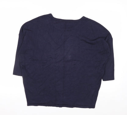 Saint Tropez Women's Blue Relaxed Fit Knit Pullover Jumper M