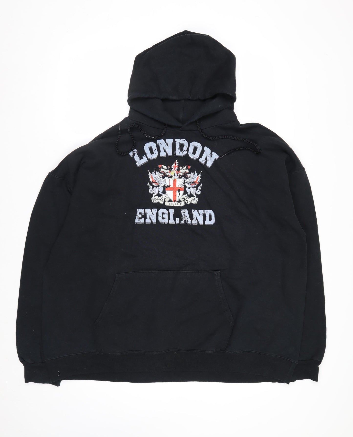 Hanes Men's Black London England Pullover Hoodie XL Fleece