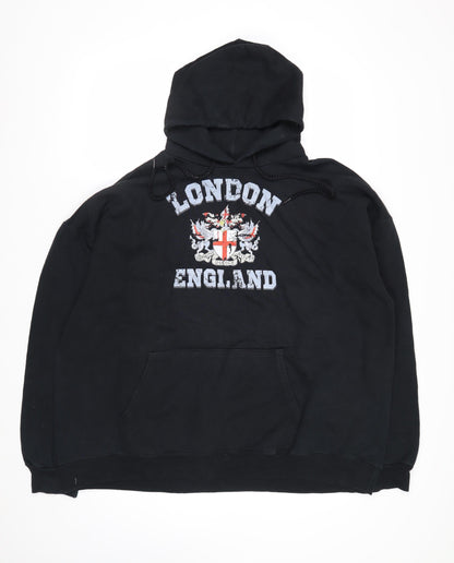 Hanes Men's Black London England Pullover Hoodie XL Fleece