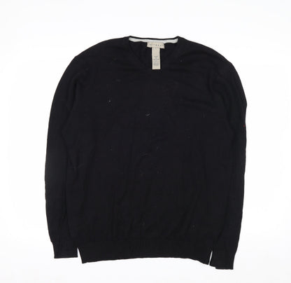 Retreat Men's Black Cotton Crew Neck Pullover Jumper Size M