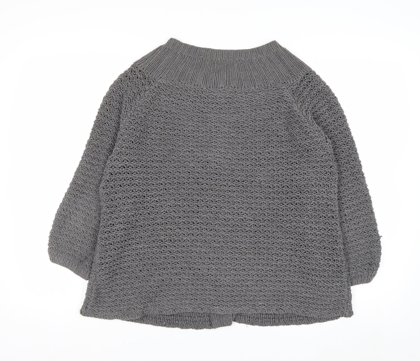 Marks and Spencer Women Grey Size 12 Button Knit Cardigan