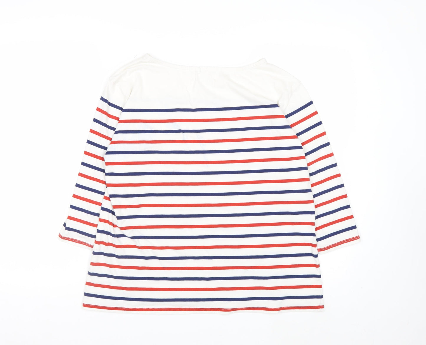Seasalt Women’s Multicoloured Striped Sailor Top UK 14 3/4 Sleeve Cotton