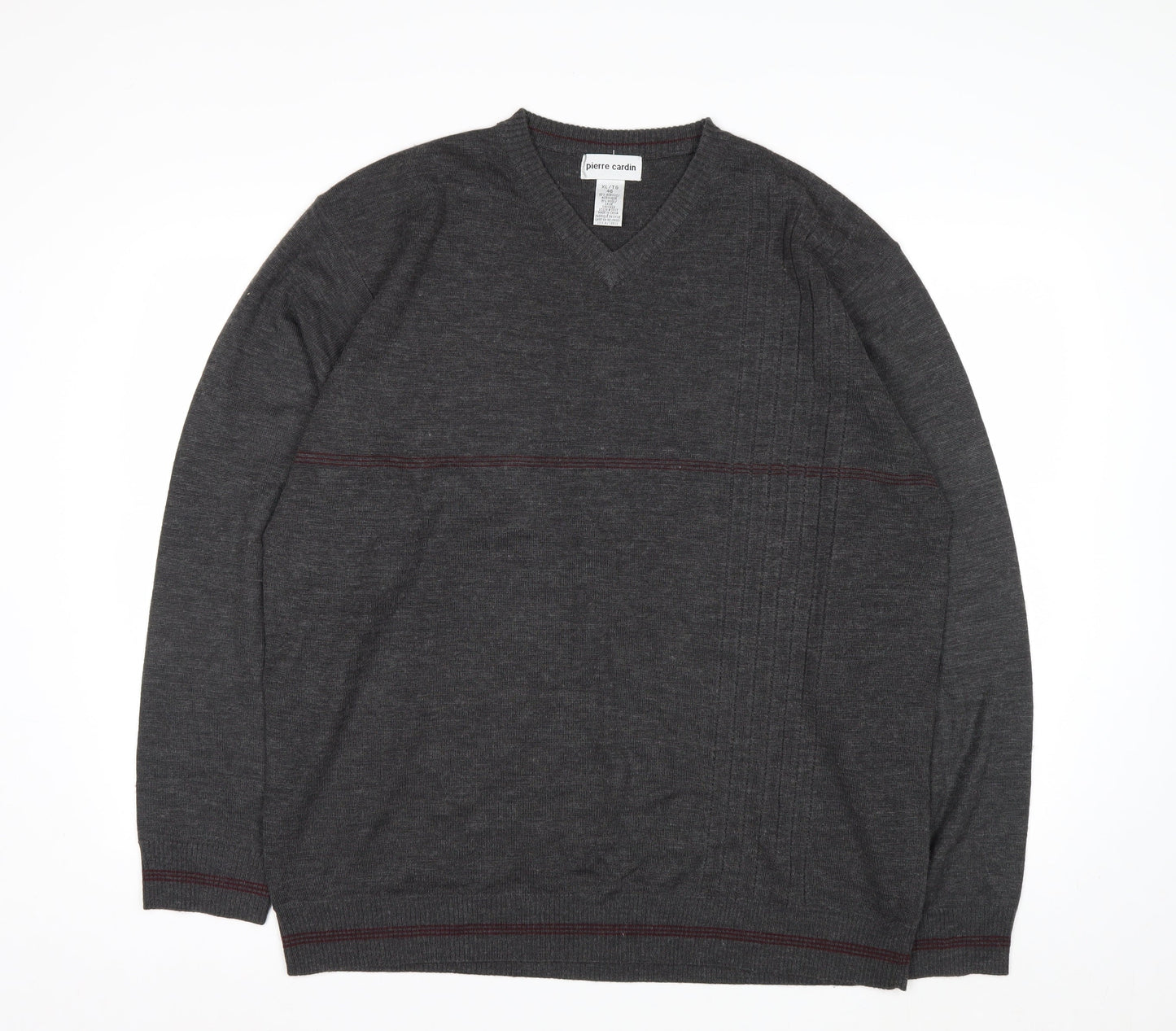 Pierre Cardin Men's Grey XL V-Neck Pullover Jumper