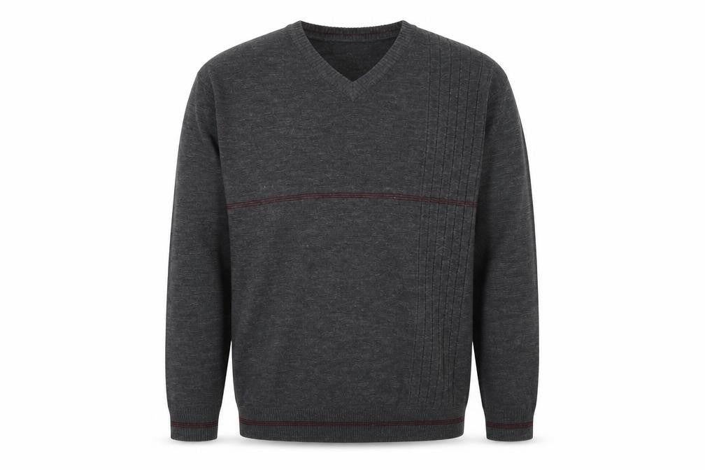 Pierre Cardin Men's Grey XL V-Neck Pullover Jumper