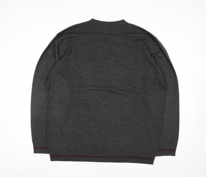 Pierre Cardin Men's Grey XL V-Neck Pullover Jumper