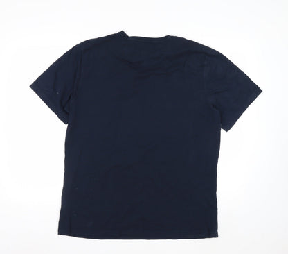 Barbour Men's Blue Striped Cotton Crew Neck T-Shirt XL Tailored Fit