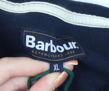 Barbour Men's Blue Striped Cotton Crew Neck T-Shirt XL Tailored Fit