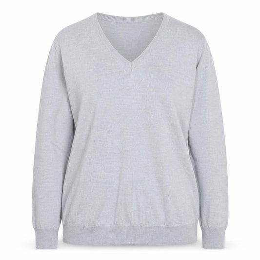 Peter Hahn Women's Grey V-Neck Pure Wool Jumper Size 20