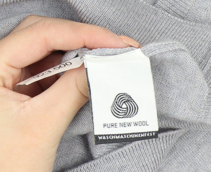 Peter Hahn Women's Grey V-Neck Pure Wool Jumper Size 20