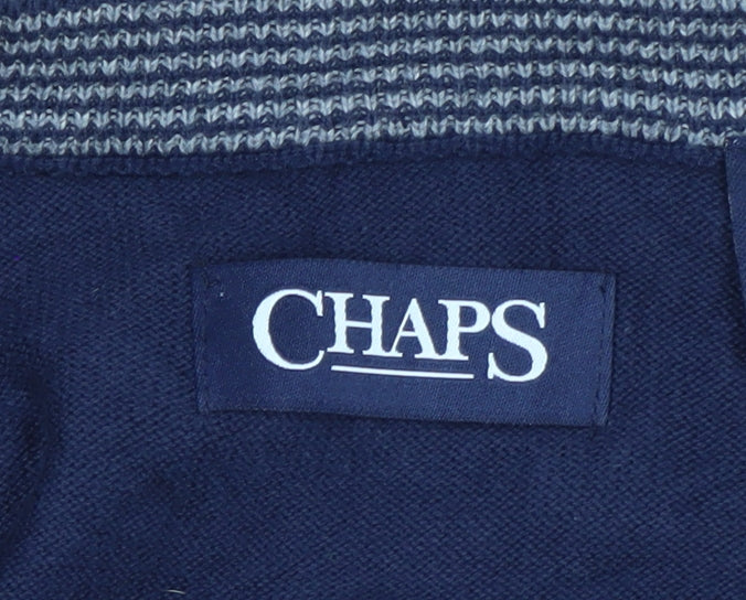 Chaps Men's Blue Cotton V-Neck Sleeveless Knit Vest L
