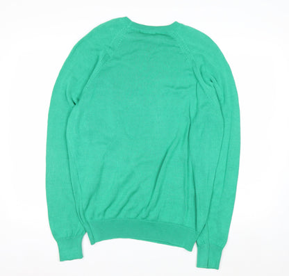 Parkhurst Men's Green Cotton Crew Neck Jumper M Vintage Classic Knit