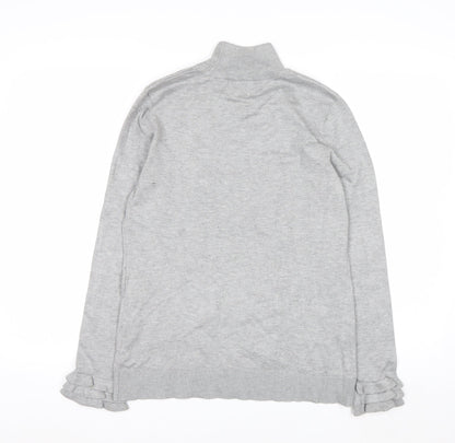 Calvin Klein Women's Grey Roll Neck Knit Jumper Size S