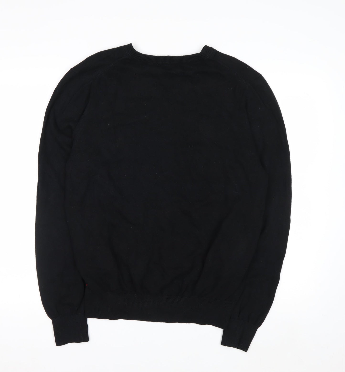 IZOD Men's Black Cotton V-Neck Pullover Jumper Size M