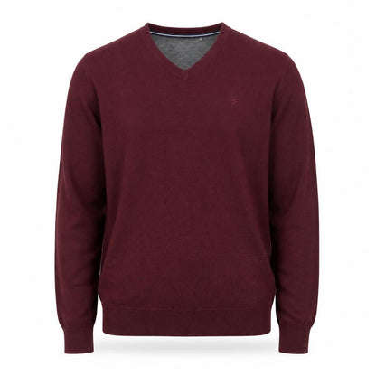 IZOD Men's Red V-Neck Cotton Pullover Jumper Size L