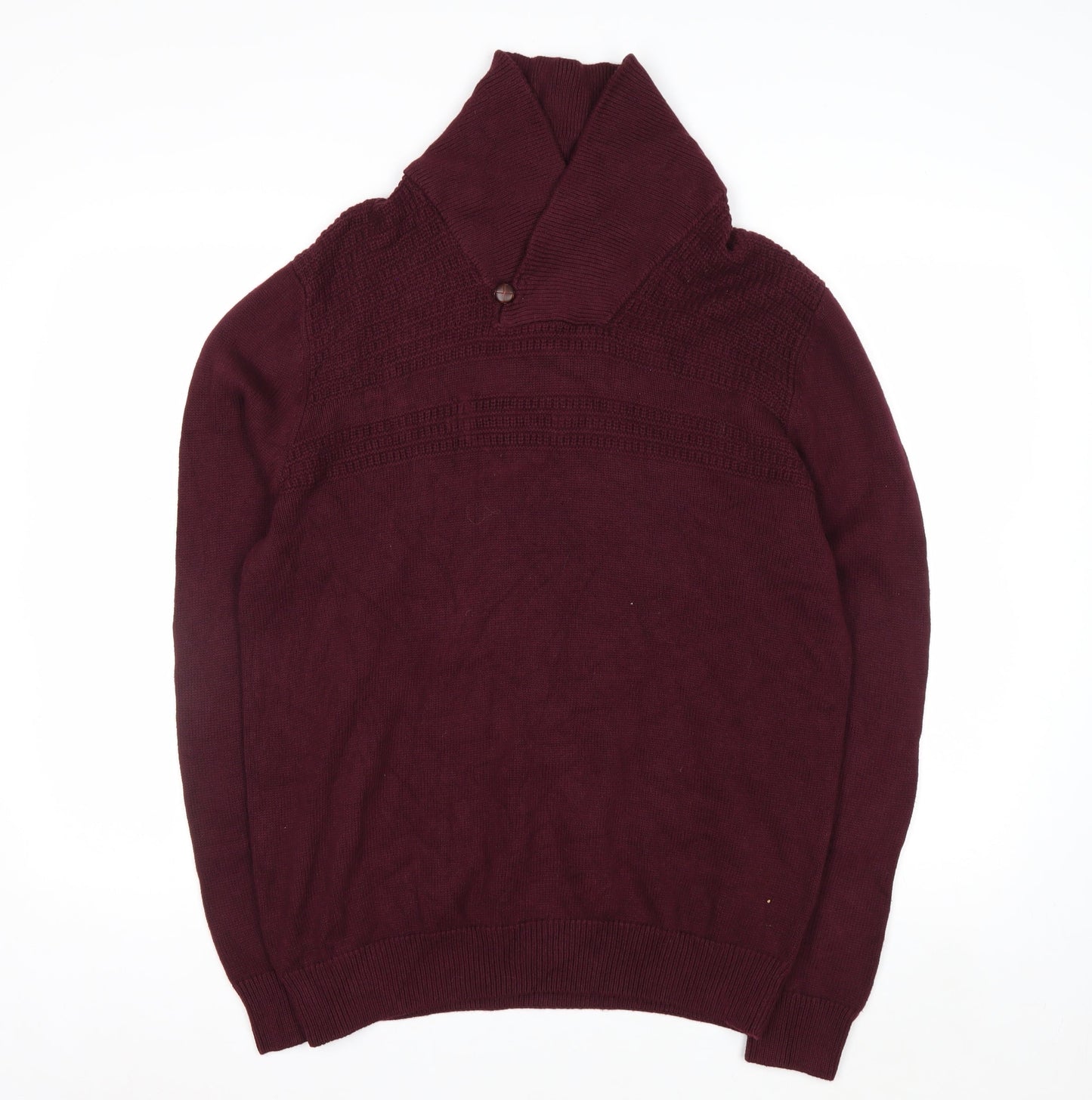 Chaps Men's Red Cotton Collared Pullover Jumper Size L
