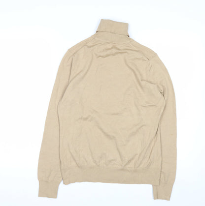 Charter Club Womens Beige Roll Neck Wool Blend Pullover Jumper M