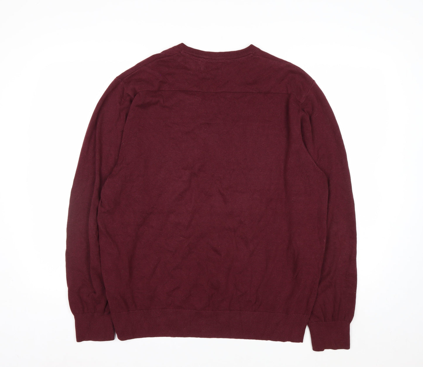 IZOD Men's Red Cotton V-Neck Pullover Jumper XL