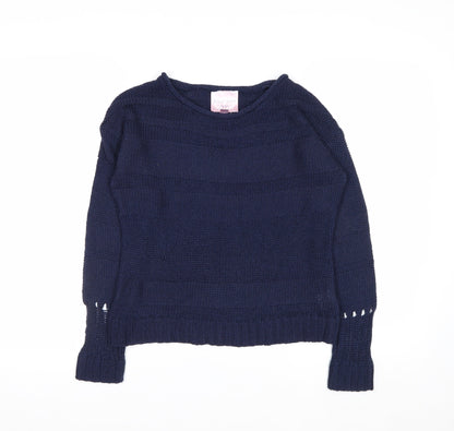 Romeo & Juliet Couture Women's Blue Knit Pullover Jumper Size S