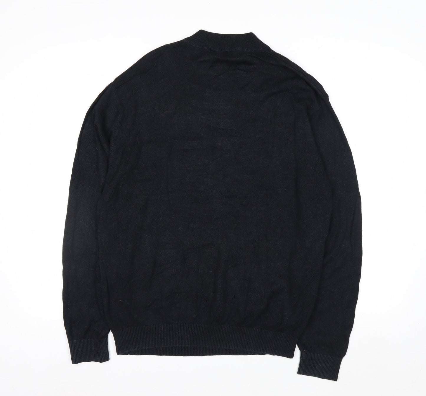 Perry Ellis Men's Black Silk Cotton Mock Neck Jumper XL