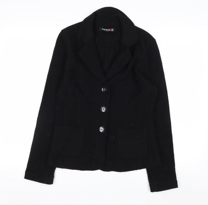 Betty Barclay Womens Black Wool Blazer Size 10 Classic Work Jacket