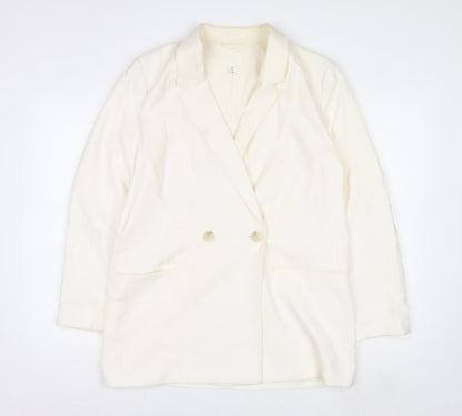 H&M Women’s Ivory Double-Breasted Blazer Jacket Size S