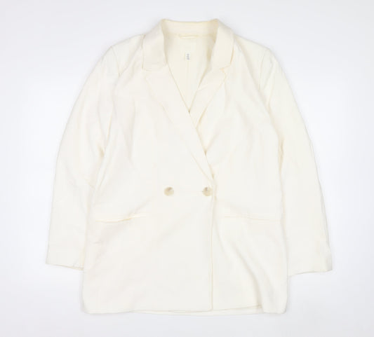 H&M Women’s Ivory Double-Breasted Blazer Jacket Size S