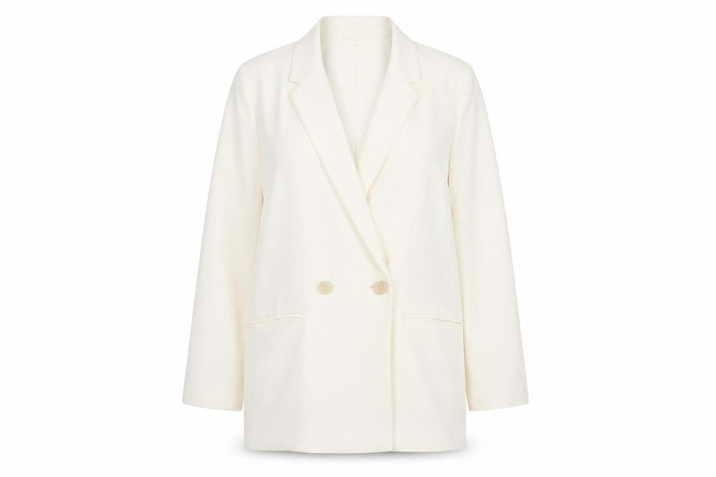 H&M Women’s Ivory Double-Breasted Blazer Jacket Size S